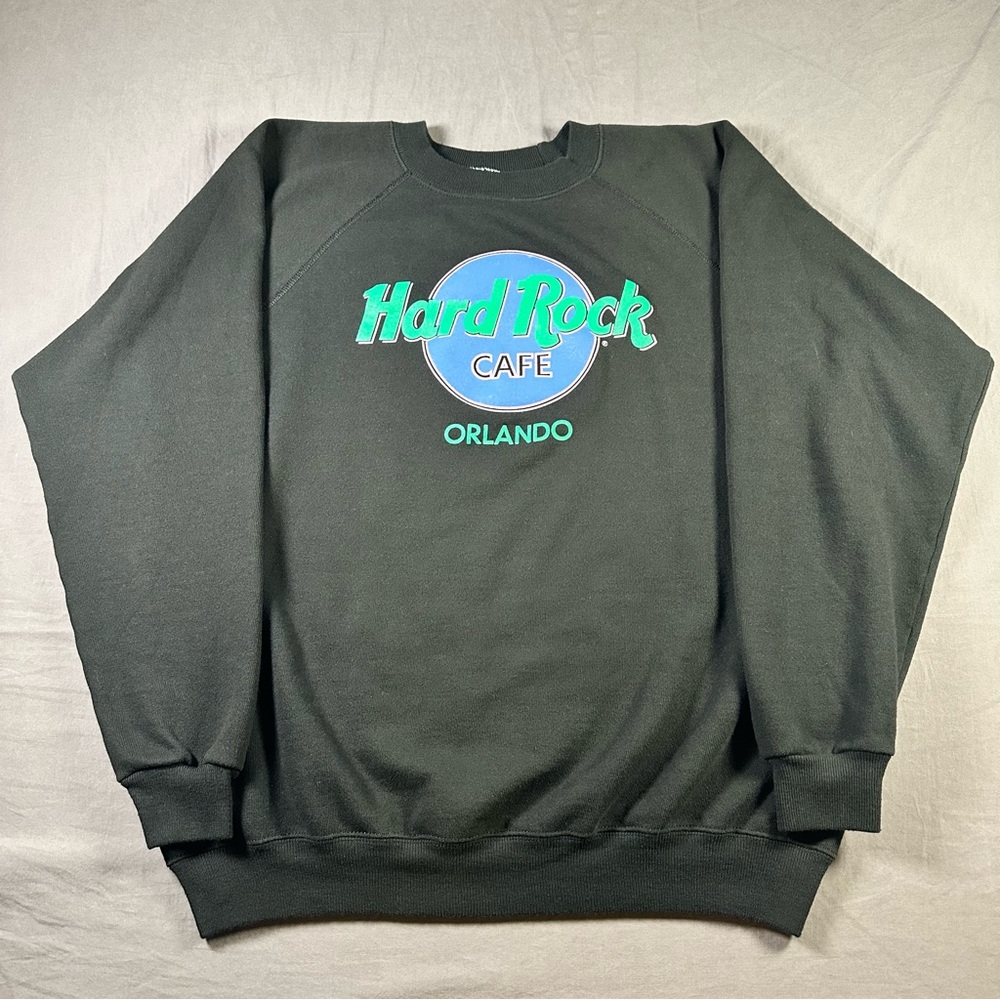 Hard Rock Cafe Orlando Black Graphic Crewneck Sweatshirt